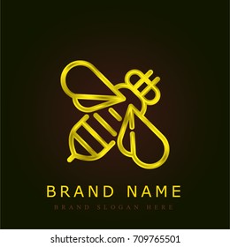 Bee golden metallic logo