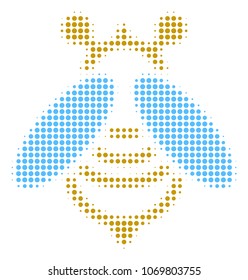 Bee halftone vector icon. Illustration style is dotted iconic Bee icon symbol on a white background. Halftone matrix is circle spots.