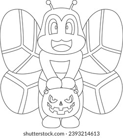 Bee Halloween Pumpkin Animal Vector Graphic Art Illustration