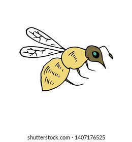 Bee. Hand drawn. Vector illustration.