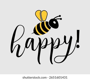 Bee Happy, Happy Spring Eps design, Spring Eps Cut File, Hoppy t shirt, Bunny and spring Eps, Egg for Kids, Cut File Cricut