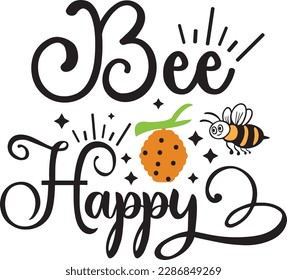 Bee Happy svg ,Bee svg Design, Bee svg bundle