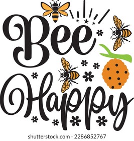 Bee Happy svg ,Bee svg Design, Bee svg bundle