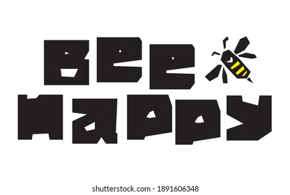 Bee Happy Vektor-Joke Fritte für Druckkarten