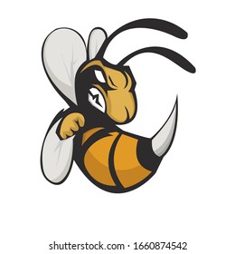 Bee head athletic club vector logo concept isolated on white background. Modern sport team mascot badge design. E-sports team logo template with Bee vector illustration