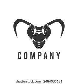 Plantilla simple del logotipo de la cabeza de abeja