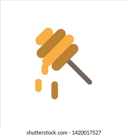 Bee, Healthy, Honey  Flat Color Icon. Vector icon banner Template