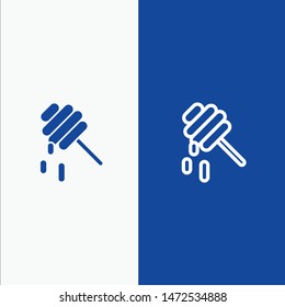 Bee, Healthy, Honey Line and Glyph Solid icon Blue banner Line and Glyph Solid icon Blue banner