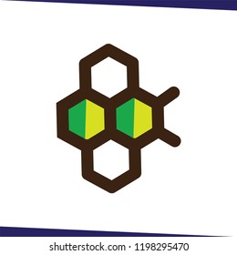 bee hexagonal logo icon vector template