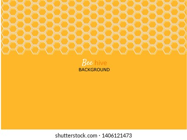 Bee hive, abstract honeycombs on yellow background vector illustration.