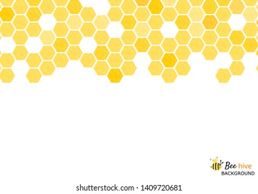 Bee hive, abstract honeycombs on white background vector illustration.