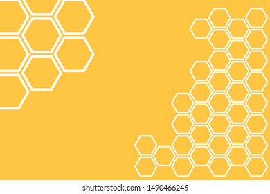 Bee hive, abstract honeycombs with white hexagon on yellow background vector illustration.