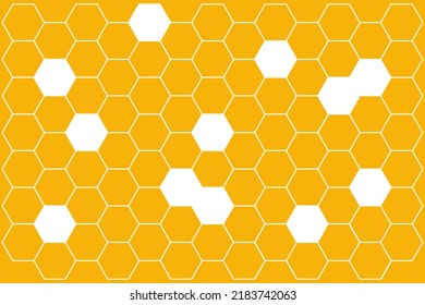 Bee hive, abstract yellow honeycombs on background vector illustration.