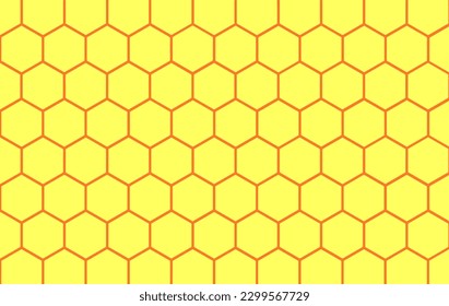 Bee hive, abstract yellow and orange honeycombs on background vector illustration.