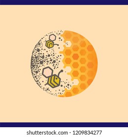 Bee hive ball logo vector element. bee hive vector template