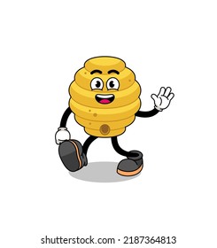 bee hive cartoon walking , character design