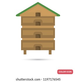 Bee hive color flat icon