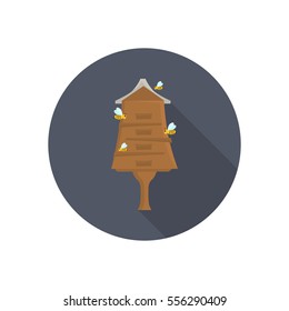 Bee hive color flat icon for web and mobile design