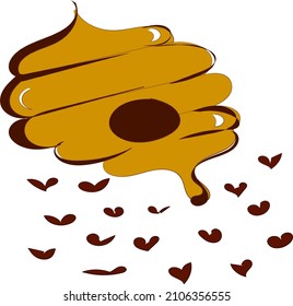 bee hive drawing on white background