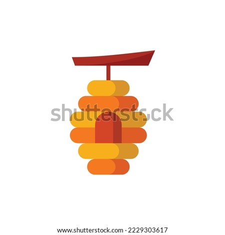 Bee Hive Flat Icon - Autumn Season Icon Vector Illustration Design
