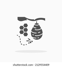 Bee hive glyph icon. Can be used for digital product, presentation, print design and more.