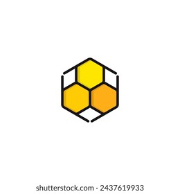Bee Hive or Hexagons logo or icon design