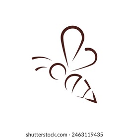 Bee hive and honey logo flat vector design