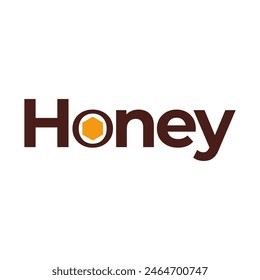 Colmena de abejas y logotipo de miel diseño de Vector plano