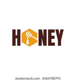 Bee hive and honey logo flat vector design