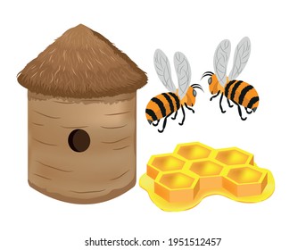 El panal de abejas. Ilustración vectorial.