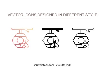 Bee hive icon design with white background stock illustration