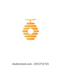 Bee hive icon logo flat vector design