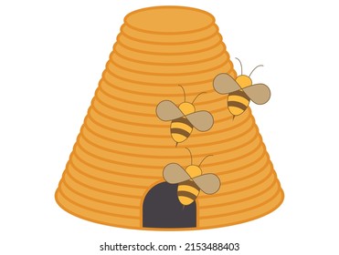 Icono de colmena de abejas sobre fondo blanco.