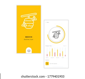 Bee hive  icon in the progress template