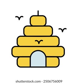 bee hive icon with white background vector stock illustration