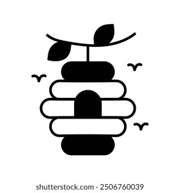 bee hive icon with white background vector stock illustration