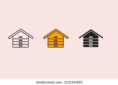 bee hive icons symbol vector elements for infographic web