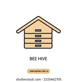 bee hive icons  symbol vector elements for infographic web