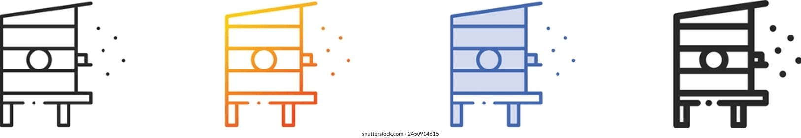 bee hive icon.Thin Linear, Gradient, Blue Stroke and bold Style Design Isolated On White Background