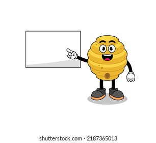 bee hive illustration doing a presentation , character design