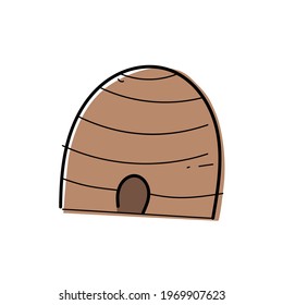 Bee hive isolated on white background. Vector illustration.
