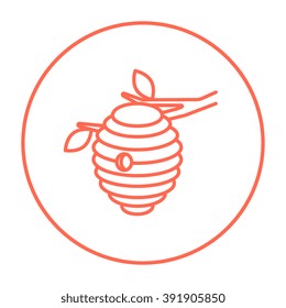 Bee hive line icon.