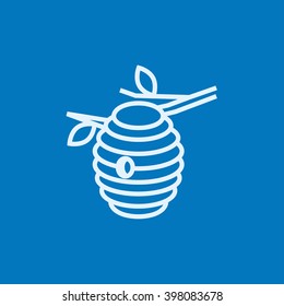 Bee hive line icon.