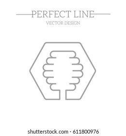 Bee hive line icon.