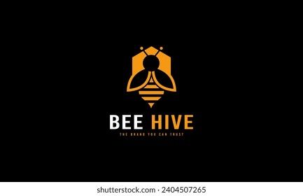 Bee hive logo, Bee logo, Honey comb logo design. Organic honey logo.