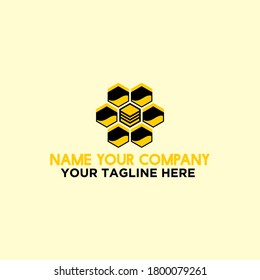 bee hive logo vector design template