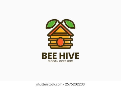 Bee Hive Logo. Vector Illustration