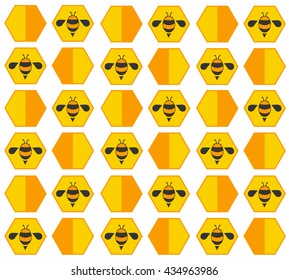 bee hive pastel cartoon background vector EPS10