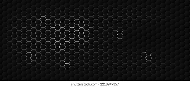 Bee hive pattern on black background. Vector illustration.