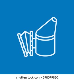 Bee hive smoker line icon.